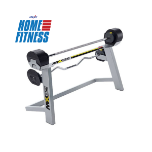 MX Select MX80 Adjustable Barbell and EZ Curl System | 9.1 - 36.3 kg in 2.25 kg increments (20 - 80 lbs in 5 lb increments) | Home Gym Barbell | Barbell Set | Adjustable Barbell Set | Selectorized Barbell Set | Maxx Home Fitness