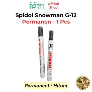 Spidol Snowman G12 Permanent Marker Spidol Permanen Merah Hitam Biru G-12