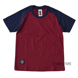 Kizzu Kaos Anak Reglan Premium Cotton 30s Usia 1-12 Tahun Reglan Maroon