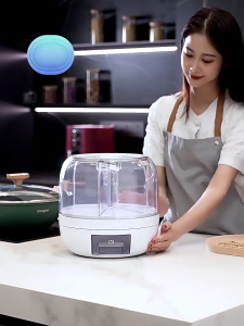 Grains Organizers 6 Compartment Rice Dispenser Sealed Dry Cereal Bucket Convenient Kitchen Storage Container