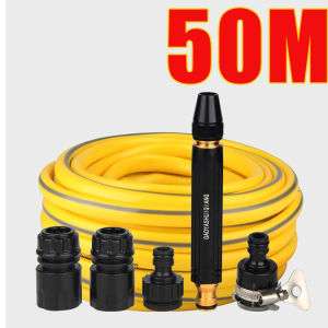 10-50m Garden hose with metal nozzle Strong water pressure High pressure nozzle Wash the car/ground/wall irrigation hose