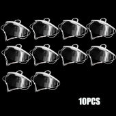 10pcs Transparent Mask Reusable Food Catering Mask Spit Kitchen Restaurant Special Mask Kitchen Household Supplies