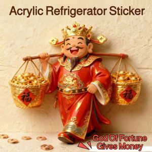 Refrigerator Decoration Acrylic Joyfulness Magnetic Sticker Red Festive Elements Attract Wealth