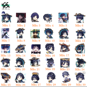 Genshin Impact - Set 10/15 cái Sticker Wanderer/Scaramouche/Scara - game Genshin Impact hình dán trang trí mũ bảo hiểm vali điện thoại laptop siêu đẹp chống xước chống nước