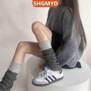 [COD] SHGMYD SPORTS ปลอกขาแบบเย็บสีตัดกันถุงเท้าให้ความอบอุ่นหลากสีเรียบง่ายและอเนกประสงค์