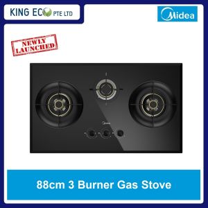 Limited Time SALE MIDEA 3 Burner Hob Gas Stove Glass Town Gas and LPG Type two years warranty Not Inclusive Installation.