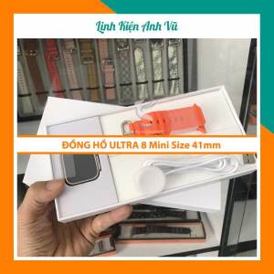 Đồng hồ thông minh Ultra 8 mini size nhỏ 41mm.Tặng kèm sạc không dây và dây đeo.