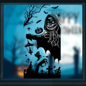 COMBO-Decal HALLOWEEN- Hít tĩnh điện-Ma rượt đuổi và phù thủy cưỡi chổi (48)