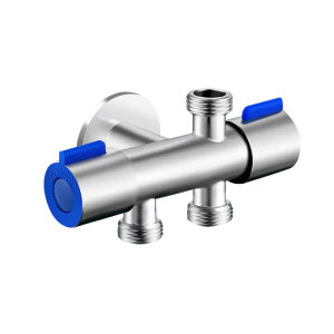 FOJO Official304 Stainless Steel Angle Valve 2 Way 1 2 Two Way Angle Valve 1/2" Angle Valve with Ring Cover for Faucet Toilet Set Valve Faucet 2 Way