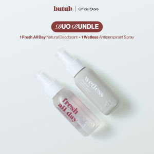 [Duo Bundle] BUTUH Deodoran & BUTUH Antiperspirant - Fresh All Day & Wetless - Natural Deodoran & Antiperspirant Spray - Bantu Tahan Bau Badan & Kontrol Keringat Berlebih