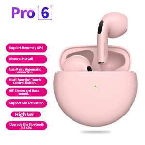 Pro 6 TWS Earbuds True Wireless Headphones Bluetooth 5.0 Waterproof Running Headset With Mic