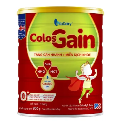 Sữa Colos Gain 0+ 1+ Hỗ Trợ Bé Biếng Ăn Tăng Cân Tốt Tăng Cường Tiêu Hóa Sức Đề Kháng Cho Bé Từ 0 Tháng 800g - Bibo Mart