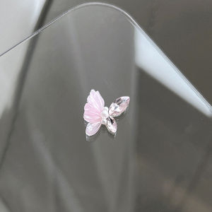 【COD】Pengaturan Dekorasi Kupu-kupu Kristal Berlian Dekorasi Aksesoris Seni Kuku Dekorasi Kuku Hiasan Kuku Butterfly with Rhinestone and Pearls Dekorasi Accessories Charm Metal for Nail Art-💞Margot