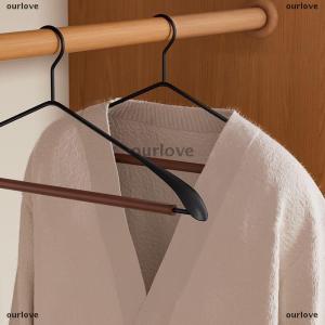 [COD] ourlove Thickened Wide-shoulder Beech Iron Suit Hanger Seamless Non-slip Paint Metal Hanger Home Hotel Dry And Wet Dual-use Hange