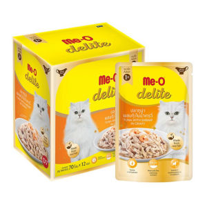 (โหล) Me-O delite มีโอ ดีไลท์ อาหารเปียกแมว ชนิดซอง 70g มี 12ซอง