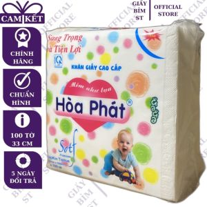 Khăn Giấy Ăn Vuông Hòa Phát 100 Tờ/Gói Khổ To 33 X 33Cm