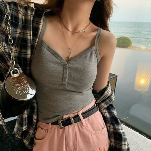 เสื้อกล้ามสายเดี่ยว 2025 บราผู้หญิงใหม่พร้อมแผ่นรองหน้าอก ชุดชั้นใน