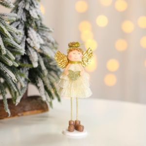 MYTHIS Christmas Decor Angel Girl Figurine 15cm Standing Angel Doll  Creative Fairy Elf Figurine Thoughtful Gift