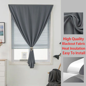 Thick Curtain 100% Blackout Curtain Magic Tape Plain Curtain For Window Living Room Bedroom Blinds Heat Insulation Kurtina Hole-Free