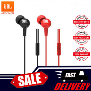 JBL C100SI 3.5mm Wired Bass Stereo Earphones With Mic For Universal Mobile Phone