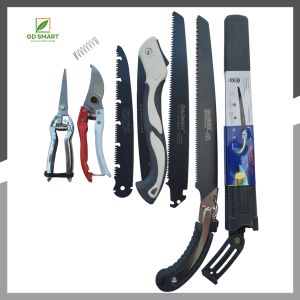(FREESHIP) Combo 6 Món Kéo Cắt Cành Tỉa Cành SK5 Tỉa Thép Trắng Cưa Barker và Cưa Gập Cầm Tay Kèm Lưỡi - Dụng Cụ Bonsai Hàng Nhật