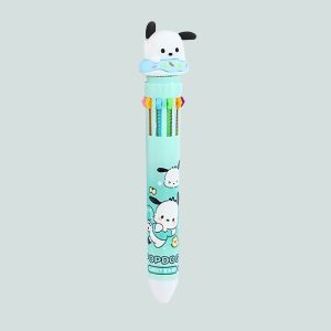 Sanrio 10 Color Ballpoint Pen Kuromi Cinnamoroll Mymelody  Cute Cartoon Press Writing Pens School Supplies Stationery Students Pens