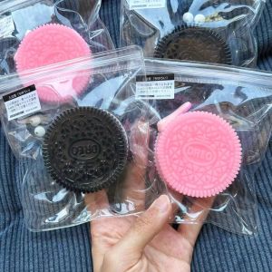 PRETTY MJ Mochi Taba Biscuit Pinching Toy Big Oreo Handmade Stress Relief  Toy Simulation Silicone Squeeze Dessert Toys Gift