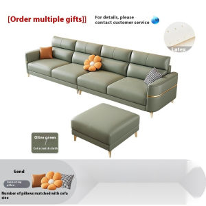 Genuine Leather Sofa Light Luxury Sofa Chair Simple Modern Lazy Sofa Technology Fabric 3 Seater Sofa