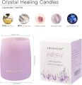 Ocean Breeze Scented Candle with Crystal Inside, Healing Aquamarine Crystal Candle with Sea Star & Conch Decors, 10oz Soy Wax 55 Hours Long Lasting Burn, Perfect Spiritual Aromatherapy Gift. 