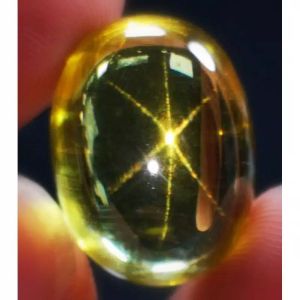 Batu yellow star sapphire Bangkok kristal garansi naik ds hingh quality