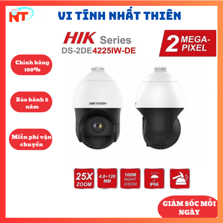 Camera IP Speed Dome 2MP HIKVISION DS2DE4225IWDE (T5) Zoom Quang 25X