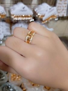 CINCIN EMAS MODEL TERBARU CEWEK JARING PERMATA XUPING TITANIUM LAPIS EMAS ANTI KARAT ANTI LUNTUR