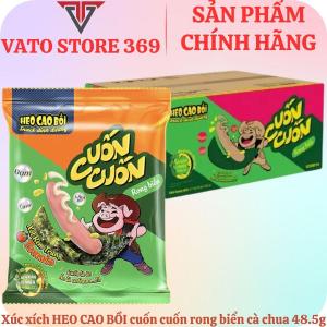 Xúc xích cuốn cuốn cuộn rong biển xốt kem trứng cà chua HEO CAO BỒI gói 48.5g