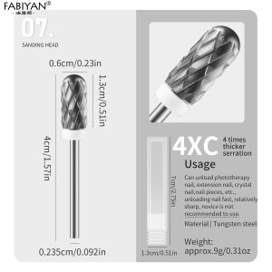 Nail Drill Bit Tungsten Steel Nail Grinding Head Electric Nail Polisher Accessories Polishing Head