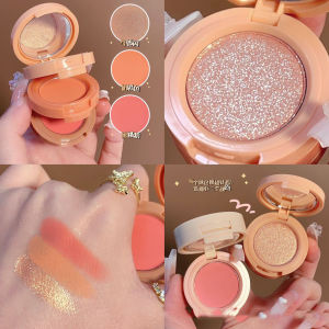 3 In 1 Matte Highlighter Blush Palette Pearly Blush Shiny Eye Shadow Multifunctional Face Makeup Palette Female Cosmetic