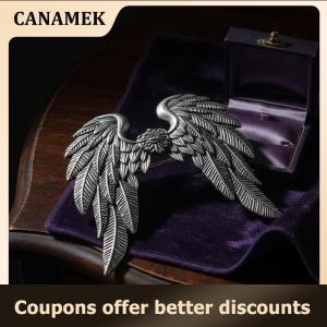 【 CANAMEK 】 1 2Pcs Womens Braid Hair Accessories Vintage Silver Angel Wings Hair Clip Ethnic Style Hair Decorations Zinc Alloy Hairpins