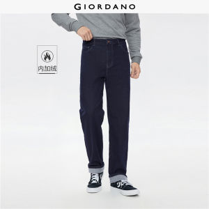 Giordano Men Fleece lined mid rise colorfast denim jwans Free Shipping 01115695
