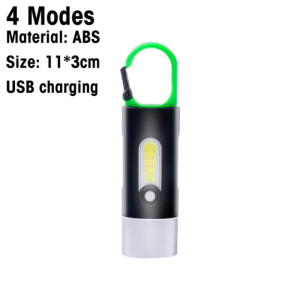 Multifunctional Key Chain Light Super Bright LED Flashlight USB Rechargeable Outdoor Portable Camping Fishing Light