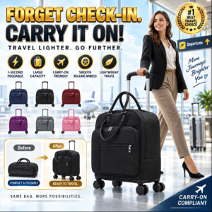 Foldable Trolley Bag Hand Carry Travel Luggage Rolling Duffel Bag Portable Wheeled Carry On Overnight Weekender Bag