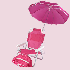 เก้าอี้สนามเด็ก ขาเหล็ก ผ้าใบกันน้ำ พับได้ มีร่มบังแดด พร้อมกระเป๋าเก็บของ