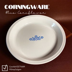 [Hiếm] CorningWare - Blue CornFlower - 01 Khay/Đĩa Lòng Sâu Nướng Bánh Bằng Thuỷ Tinh Chịu Sốc Nhiệt