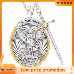 ✨QK shop✨ Catholic Patron Saint Pendant Michael St. Michael The Archangel Pendant Necklace