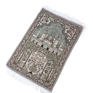 Muslims Carpet Blanket Prayer Rugs with Tassels Islamic Mat 105x65cm Portable Lap Rugs Flower Pattern Kneeling Carpet