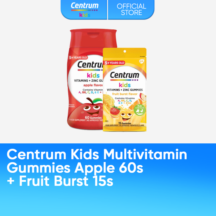 Centrum Kids Multivitamin Gummies Apple 60s & Fruit Burst 15s | Lazada PH