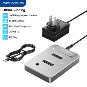 ACASIS Dual Bay M.2 NVME SSD Enclosure Offline Clone USB C 3.1 Gen2 10Gbps For M Key & M/B Key NVME PCIe SSD Hard Drive Reader [Support 8TB]