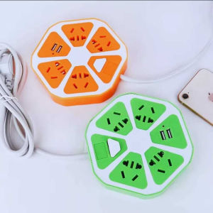 Kabel Roll Hexagon 1.6m Colokan Listrik Stop Kontak 4 Lubang Dan 2 Port Usb