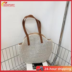 【HOSPORT】กระเป๋าหาดฟางหญิงแฮนด์แฮนด์แฮนด์เมดทอวินเทจฤดูร้อนไหล่ถุงมือชั้นบนสุด