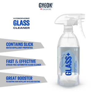 GYEON Q2M GLASS+ 500ml- Automotive Car Care Efficient Hydrophobic Rain Repellent Glass Cleaner