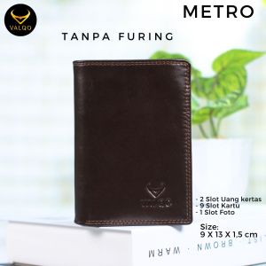 [VALQO] METRO Dompet Kulit Sapi Tanpa Furing Cowok Pria Laki Uang Kartu Foto bisa COD