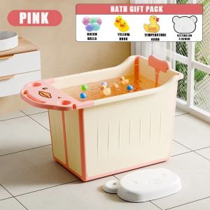Baby Bath Tub Set Foldable Bathtub With Drainage Hole Stool Shower Bath Tub For Baby